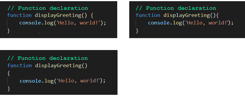 JavaScript function declaration styles