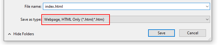 save as HTML